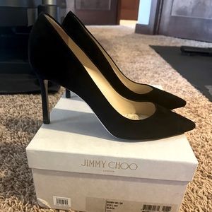 Jimmy choo black suede romy pumps 85
